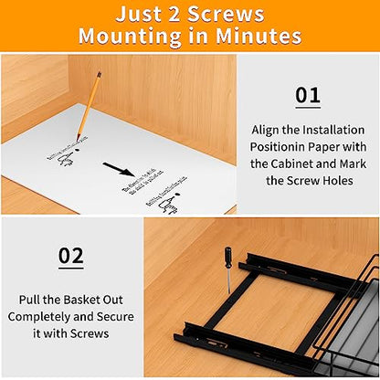 BOIVSHI Pull Out Spice Rack Organizer for Cabinet, Heavy Duty Slide Out Spice Rack Organizer for Kitchen Cabinets and Pantry, Fits Spices, Sauces, Canned Food (8.5''Wx10.5''Dx2.5''H) - size: 1 Tier,8.5''Wx10.5''Dx2.5''H