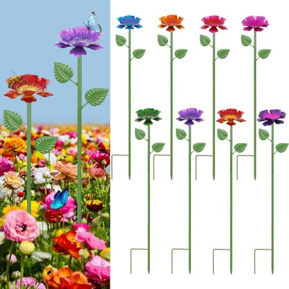 8 Pack Bee Watering Station - Flowers Butterfly Feeder, Bee Water Feeders for Outside, Metal Garden Decor, Bee Baths for Garden Yard Patio - size: New-flower 8-Pack