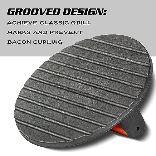 vivicreate 7 inch Burger Smasher,Patty Smasher,Hamburger Smasher Press,Griddle Press, Bacon Press, Grill Press, Meat Press, cast Iron Grill Press, Barbecue Press, with Wooden Handle - size: 7 Inch Diameter