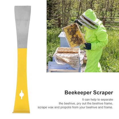 Cyrank Stainless Steel Hives Scraper Tools, 2pcs Pry Bar for Bee Farm Ranch, Beekeeping Equipment Bee Hives Hand Tool Honey Cutting Knife Beekeeper Tool