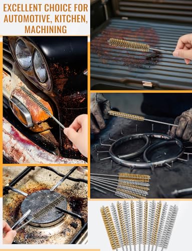 7pcs Stainless Steel Brushes Set, 12 inch Pipe Cleaner Brush，Parts Cleaning Brush Bore Brushes for Tubes, Cylinders, Bottle, Auto Parts (6mm/8mm/10mm/12mm/15mm/18mm/20mm) - style: StainlessSteelBrushe7PCS