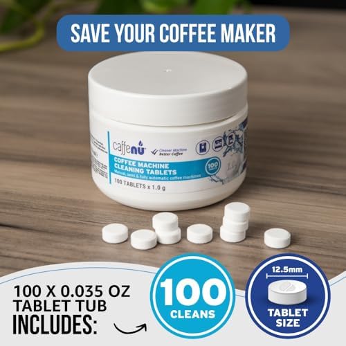 Caffenu Espresso Machine Cleaning Tablets, 100 Count, Use Every 100 Cups