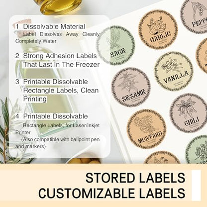 L LIKED Dissolvable Food Labels - 25 Custom Stickers, 8.5" x 11" Printable Labels for Inkjet Printers, 25 Sheets - size: 8.5" x 11" | 25 Labels