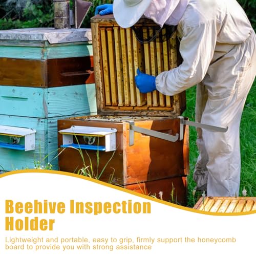 Stainless Steel Beehive Frame Holder, 4 Pcs Beehive Inspection Bracket, 5-Frame Capacity Beehive Inspection Stand, Beekeeping Tools Hive Starter Kit for All Beekeepers - color: Matte Brushed Stainless Steel-4