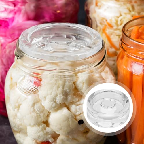Glass Fermenting Weights for Jars Wide Mouth Pickling Lid Weights 2.76 Inch Glass Weights for Vegetable Fermentation and Canning