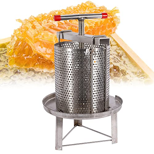 Honey Press Extractor Stainless Steel Beekeeping Honey Wax Presser Manual Honey Press Wax Machine Press Beekeeping Tool Household Diameter 24cm/9.45inch