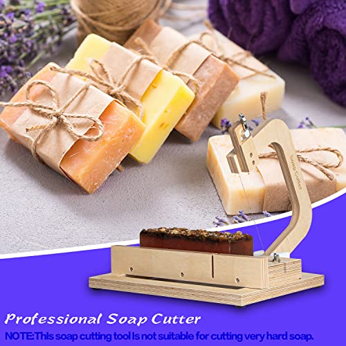 Evinis Wooden Soap Cutter Adjustable Wire Slicer Cutting Tool for Handmade Soap Making Candles Trimming Cheese DIY Cutting Making Tool (Style1) (Z-01)