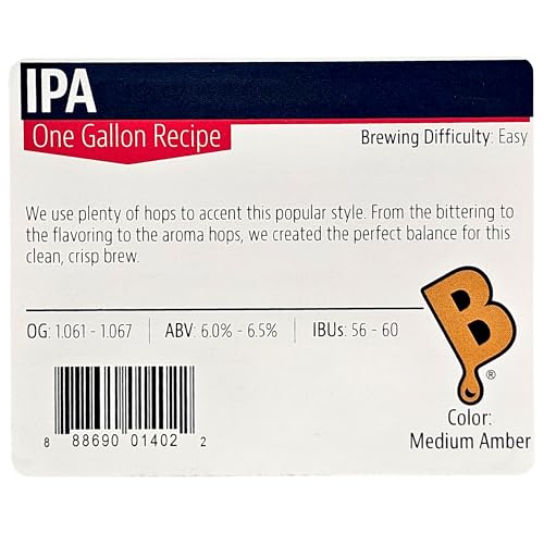 Brewer's Best One Gallon Home Brew Beer Ingredient Kit (IPA (India Pale Ale))