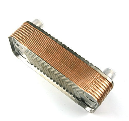 Brazed 18 Plates Heat Exchanger and Wort Chiller,Copper Brazed Wort Chiller R1/2" X 4,Stainless Steel Beer Chiller for Homebrew
