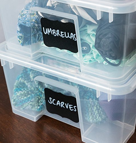 Cestari Large Chalkboard Labels – 54-Pack Black Reusable Jar Labels for Containers, Fancy Rectangle Chalk Stickers for Organizing Kitchen, Pantry, Storage Bins, Jars & More - size: Large