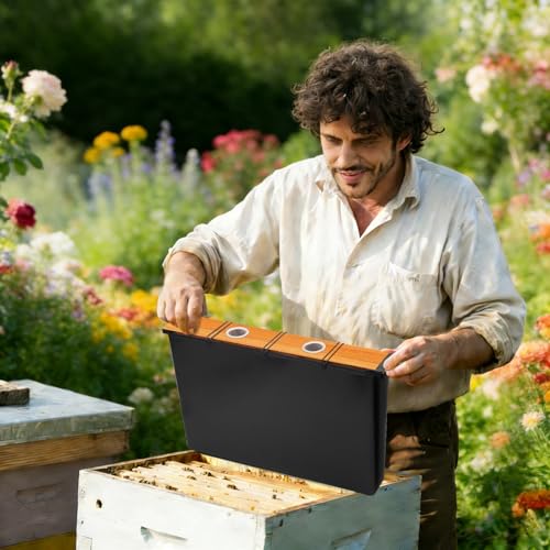 2 Pack 6.5L Bee Pro Feeder,Beeswax-Treated Wood,Feeder Beehive Frame,Bee Feeders for Hives,Beehive Frame for Feeding Deep Frame,Beekeeping Supplies,All eginners and Professional Beekeepers