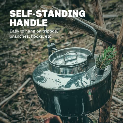Fire-Maple Antarcti Portable 1 Liter Lightweight Stainless Steel Camping Kettle | Durable and Portable Camp Tea Pot | Ideal for Bushcraft and Outdoor Campfire Use - size: 1.1 Quarts