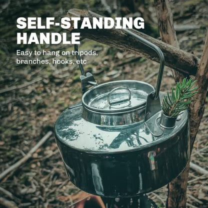 Fire-Maple Antarcti Portable 1 Liter Lightweight Stainless Steel Camping Kettle | Durable and Portable Camp Tea Pot | Ideal for Bushcraft and Outdoor Campfire Use - size: 1.1 Quarts