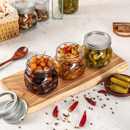 Ieavier 12PCS Wide Mouth Mason Jars 16oz with Airtight Lids and Bands, Canning Jars with Crystal Glass for Food Storage, Spice Jars, Canning, DIY Projects, Jam, Jelly, Honey, Preserving, Drinking - color: 16oz-12pack
