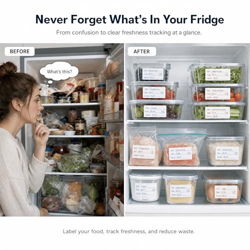 Food Labels for Containers, 2 Rolls, 500 Each, Meal Prep Kitchen Storage. | 1000 labels total. Writable fields Item Date Use By AM PM Initials. 1x2 inch labels for meal prep kitchen restaurant storage.