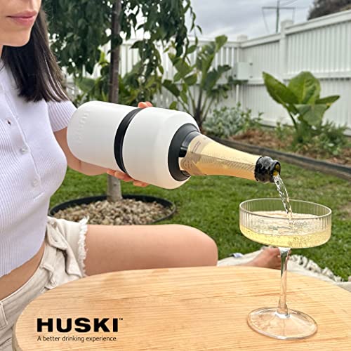 Huski Wine Chiller | Award Winning Iceless Design | Keeps Wine Cold up to 6 Hours | Wine Accessory | Next Generation Ice Bucket | Fits Some Champagne Bottles | Perfect Gift for Wine Lovers (Black) - color: Matte Black