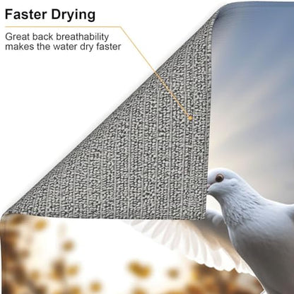 White dove flying in the sun Print Dish Drying Mat for Kitchen Counter Ultra Absorbent Microfiber Dishes Drainer Mats Washable Drying Pads for Sinks 16 x 18 In - color: White Dove Flying In The Sun