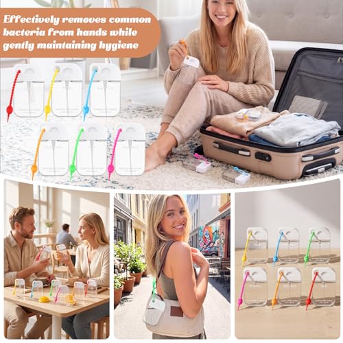 Frienda 12 Pcs Hydrating Hand Sanitizer Spray Scented Pocket Power Mist Hand Sanitizer Travel Size with Keychain Moisturizing Antibacterial Sanitizing Cleans Hands for Women(Refreshing) - style: Refreshing