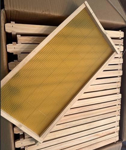 Swampland Bees - 20 Pack of Fully Assembled Wired Beeswax Foundation Deep (9-1/8") Frames. High-Tensile Stainless-Steel Wire, Plastic-Free Commercial Grade. FBA - size: Deep 9-1/8"