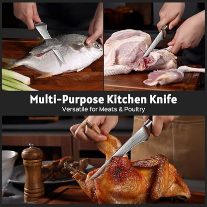 PAUDIN Boning Knife 6 Inch, Super Sharp Fillet Knife, German High Carbon Stainless Steel Deboning Knives, Professional Boning Knives for Meat Poultry Chicken, Pakkawood Handle with Gift Box - style: 6'' Boning Knife