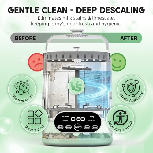 Descaling Tablets for Bottle Washer, 36 Count – Universal Fit Most Bottle Washer Models – Effective for Removing Milk & Limescale, Works with Washer, Warmer, Sterilizer & Formula Maker - size: 36 Count