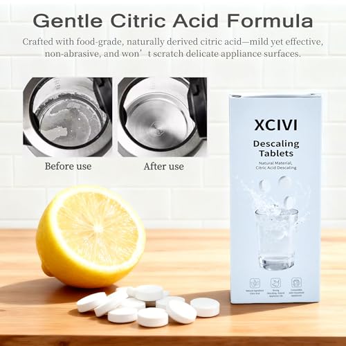 xcivi 40 Count Descaling Tablets for Momcozy Bottle Washers, Sterilizers | compatible with Momcozy/Baby/Brezza/GROWNSY bottle washer, descaling tablets for milk & limescale removal, natural non-toxic