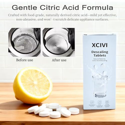 xcivi 40 Count Descaling Tablets for Momcozy Bottle Washers, Sterilizers | compatible with Momcozy/Baby/Brezza/GROWNSY bottle washer, descaling tablets for milk & limescale removal, natural non-toxic
