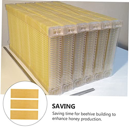 LIOOBO 3pcs Deep Honeycomb Beehive Foundation Durable Plastic Comb Foundation for Efficient Honey Production Easy to Use Beekeeping Supplies Orange