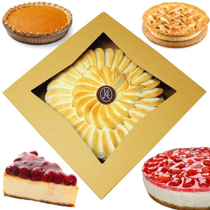 BAKELUV Pie Boxes 10x10x2.5 Inch | Brown / 25 pcs/Auto-Popup | Bakery/Pastry/Treats/Cookies/Cheesecake/Cake/Muffins/Donuts - color: Brown, size: 25