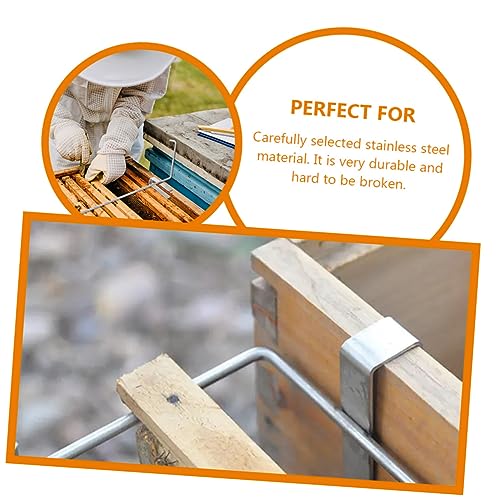 ibasenice 3pcs Beehive Frame Holder Stainless Steel Beekeeping Tool for Beekeepers