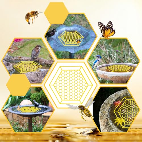 4 Pack Floating Bee Island, 7.1 Inch Bee Watering Station, Bee Bath Bee Drinking Station Bee Waterer and Butterfly Water Stations Butterfly Feeders for Outdoors Thirsty Pollinators Feeding - color: Yellow-4Pc