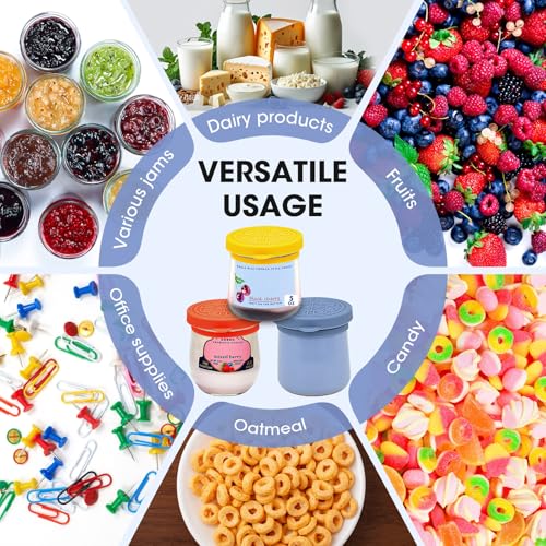 8pack for La Fermiere Yogurt Jar Lids Silicone, Leakproof Covers Fit for La Fermière Yogurt Jars, Reusable Replacement Yogurt Jar Lids, Dishwasher Safe