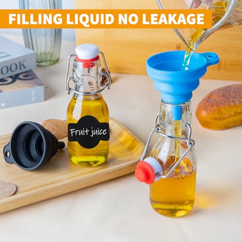 20 Pack 4oz Swing Top Glass Bottles With Flip Airtight Lids for Home Brewing, Beverages, Oil, Vinegar, Water, Soda, Kefir, Limoncello, Homemade liquor, vanilla