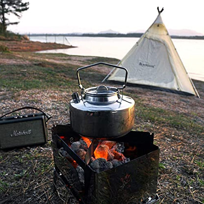 Fire-Maple Antarcti Portable 1 Liter Lightweight Stainless Steel Camping Kettle | Durable and Portable Camp Tea Pot | Ideal for Bushcraft and Outdoor Campfire Use - size: 1.1 Quarts