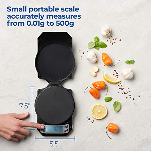 American Weigh Scales Precision Digital Kitchen Weight Scale, Food Measuring Scale, Backlit LCD Screen 500g x 0.01g (Black), LB-501 - size: 500g x 0.01g