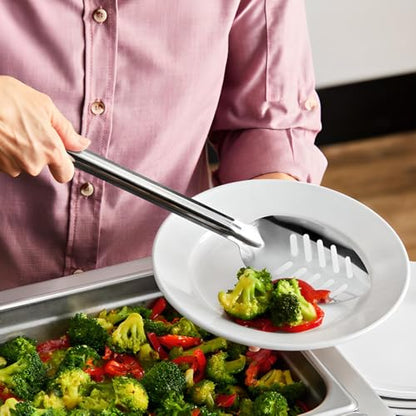 OCS Parts Professional Series Slotted Long Handle Cooking Spoon | Stainless Steel Stirring and Basting Spoon for Home and Commercial Kitchens | Perfectly Drains Liquid and Sauces (1, 15-Inch) - size: 15-Inch