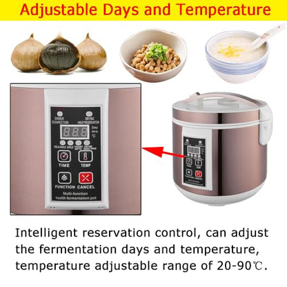 6L Black Garlic Fermenter Multi-functional Garlic Fermentation Pot Full Automatic Intelligent Control Fermentation Pot for Yogurt Enzyme Natto Sweet Rice Fruit Wine Kimchi - size: 6L