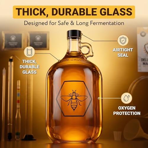 Complete Mead Making Kit for Beginners with Premium Yeast and Ingredients – Home Brewing Starter Kit – Includes 1 Gallon Carboy - Alcohol Hydrometer – Auto Siphon – Airlock - How to Guide - color: Deluxe Kit with Premium Ingredients