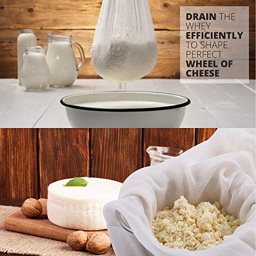 Sufaniq Cheese Cloths, Grade 90 (54 Sq Feet) 100% Pure Cotton Reusable Cheesecloth, Unbleached Ultra Fine Fabric, Cheesecloth for Straining, Premium Butter Muslin Cloth for Straining - 6 Sq Yard - size: Grade 90 - 6 Yard