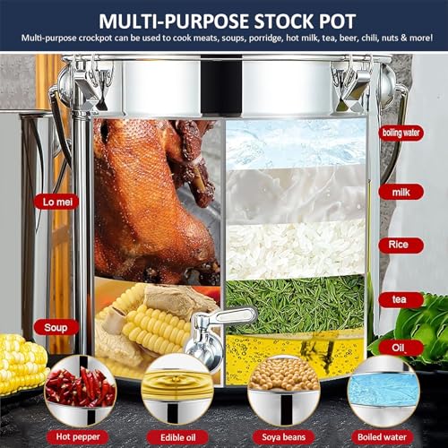 Stainless Steel Home Brew Kettle with Spigot & Lid, Thick Stock Pot for Brewing - Ideal for Home & Outdoor Beer Making Supplies - size: 10L/9.4QT