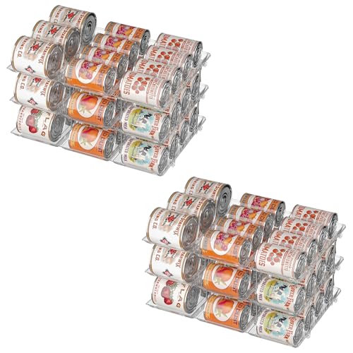 Can Organizer for Pantry Soda Can Organizer Automatic Rolling Food Pantry Storage Rack Can Dispenser for Fridge Holds 72 Cans, Fits 5.8-Inch Soda and Can, Set of 18 - size: 3 Tiers*6