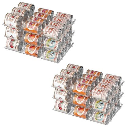 Can Organizer for Pantry Soda Can Organizer Automatic Rolling Food Pantry Storage Rack Can Dispenser for Fridge Holds 72 Cans, Fits 5.8-Inch Soda and Can, Set of 18 - size: 3 Tiers*6