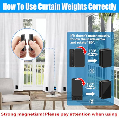 36pcs Outdoor Curtain Weights, Waterproof Magnetic Curtain Weights, Heavy Drapery Weights Bottom, Weighted Magnets for Heavy Wind, Shower Curtain, Garden Flag, Tablecloth (Black, 18pairs) - color: Black-36pcs