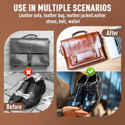 Horse Hair Brush for Leather and Furniture Salve - Durable Wax Brushing Tool with Comfortable Handle for Home Leather Cleaning （Long Handle） - size: Large
