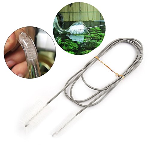 Fdit Tube Clean Brush Cleaning Brush for Water Pipe Flexible Double Tube Cleaning Brush Pipe Fish Brush Spring Clean Brush(Transparent)