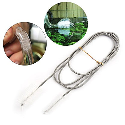 Fdit Tube Clean Brush Cleaning Brush for Water Pipe Flexible Double Tube Cleaning Brush Pipe Fish Brush Spring Clean Brush(Transparent)