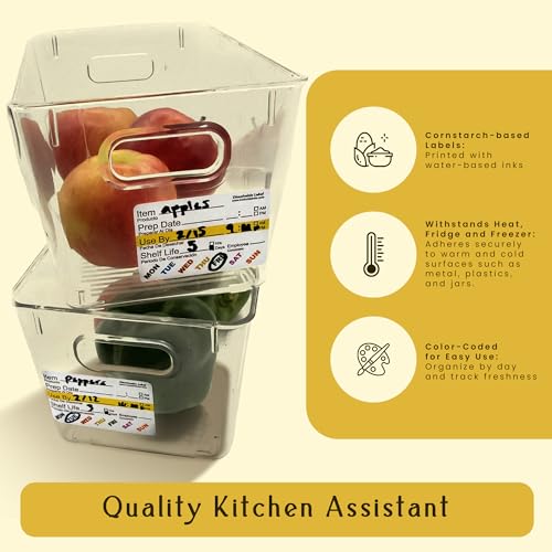 InStockLabels Dissolvable Food Labels - 2” x 3” (2500 Labels) - Rotation Food Stickers for Kitchen & Restaurant Supplies - Ideal for Jar, Containers and Freezer Storage, Kitchen Stickers