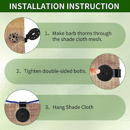 20 Pieces Shade Cloth Plastic Clips Heavy Duty Lock Grips, Round Plastic Black Clips Sunshade Net Fixing Clip Fix Clamp, Shade Fabric Clips for Bird Netting, Greenhouse Outdoor Garden Netting - style: 20PCS