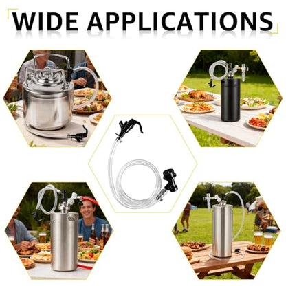 5 FT Ball Lock Beer Line Assembly - Food Grade PVC Corny Keg Beer Line with Picnic Tap Faucet Ball Lock Disconnect Liquid for for Corny Keg Ball Lock Keg Beer Dispenser Homebrew
