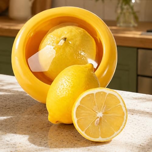 Reusable Food Cover with Lid Stretch Wrap Saver for Fruit and Vegetables Kitchen Storage Cover for Onion Lemon Tomato - color: Yellow